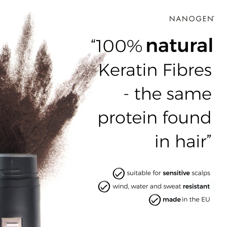 100% natural Keratin Fibres banner